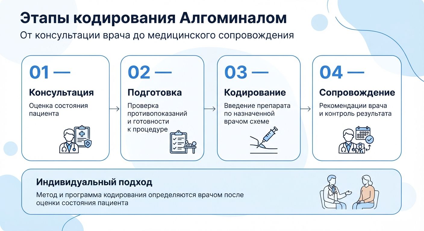Кодирование препаратом «Алгоминал» в Иваново инфографика